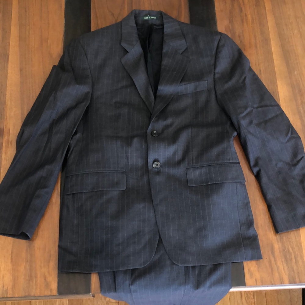 Dark grey striped Ralph Lauren light wool suit (jacket and pants).